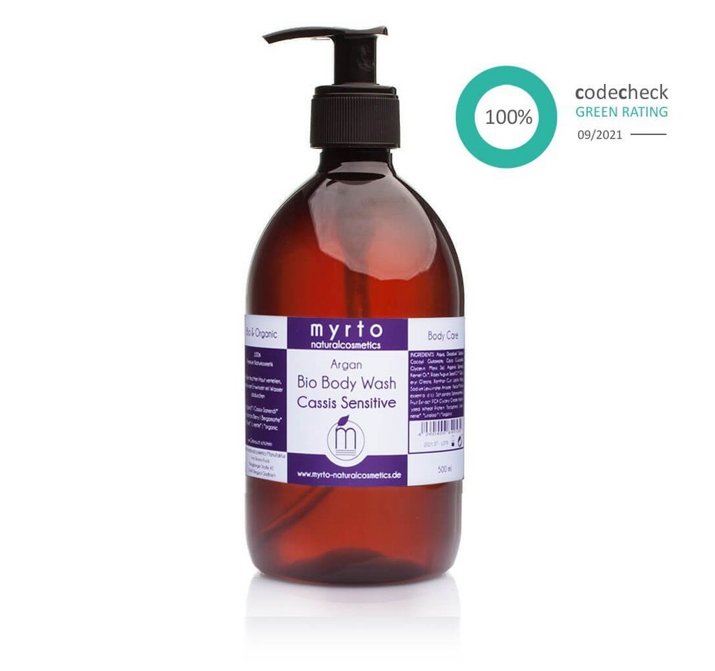 myrto Naturkosmetik Duschgel Argan Body Wash Schizandra Sensitive - ohne Duftstoffe, 3-in-1 Produkt, Duschgel, Shampoo, Rasiergel, ohne Duftstoffe von myrto Naturkosmetik
