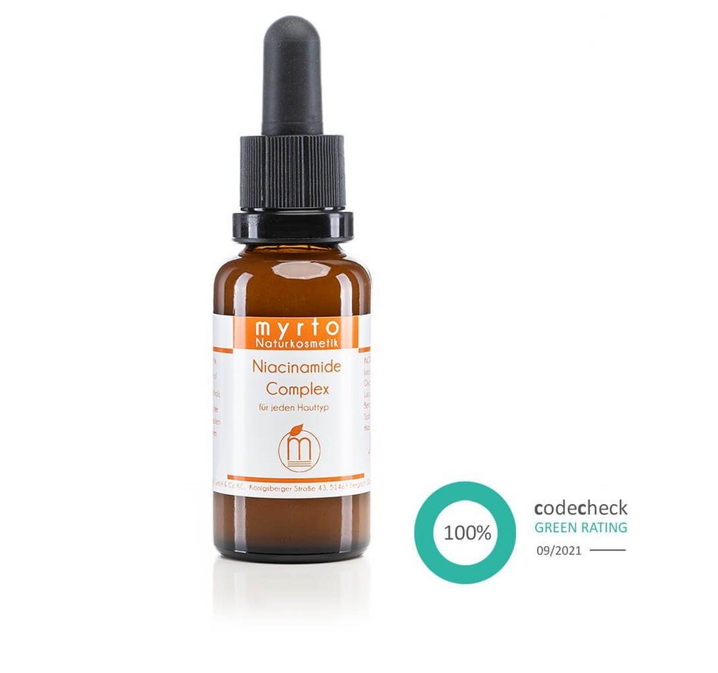 myrto Naturkosmetik Gesichtsserum Niacinamide Serum - Vitamin B3 Booster für ebenmäßige Haut, frei von Duftstoffen, Alkohol, Emulgatoren, Palmöl von myrto Naturkosmetik