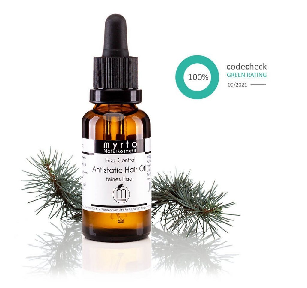 myrto Naturkosmetik Haaröl Bio Antistatic Hair Oil - Anti-Frizz Haaröl für geschmeidiges Haar von myrto Naturkosmetik