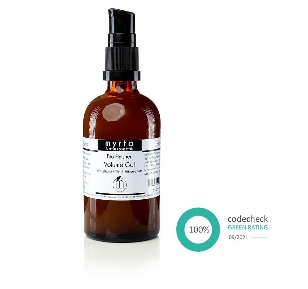myrto Naturkosmetik Haargel Bio Finisher Volume Gel - Hitzeschutz & mehr Volumen, Bio Volumen-Gel, Hitzeschutz, Haarvolumen, Haargel von myrto Naturkosmetik