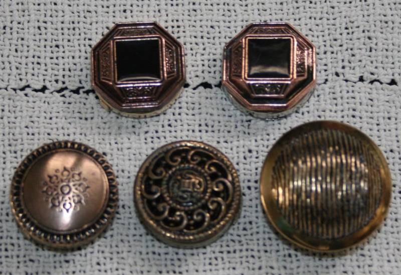Lot 5 Pcs Vtg Button Cover Nony New York Ny Runde Octagon Metall Clip von myrustygold