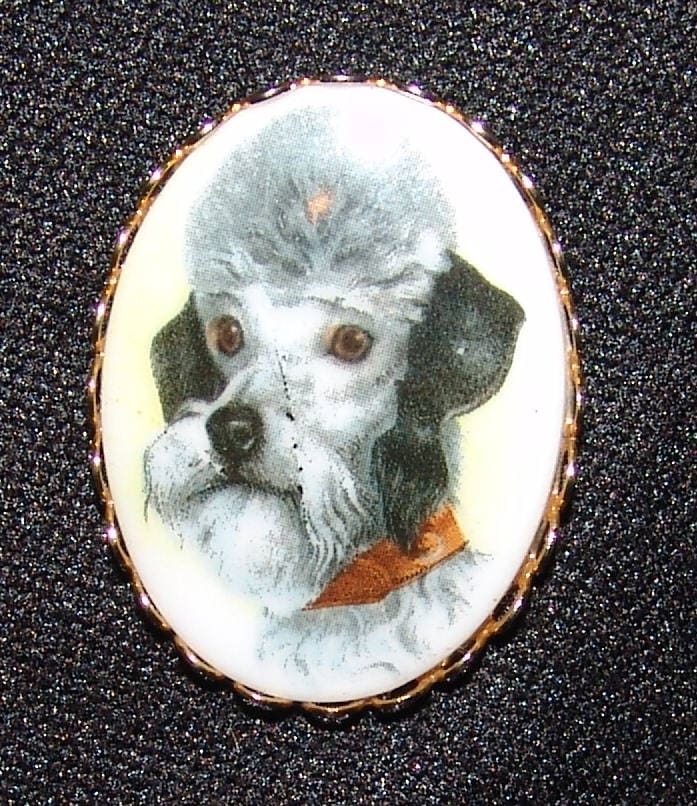 Pudel Pin Brosche Vtg Vintage Hund Schmuck von myrustygold