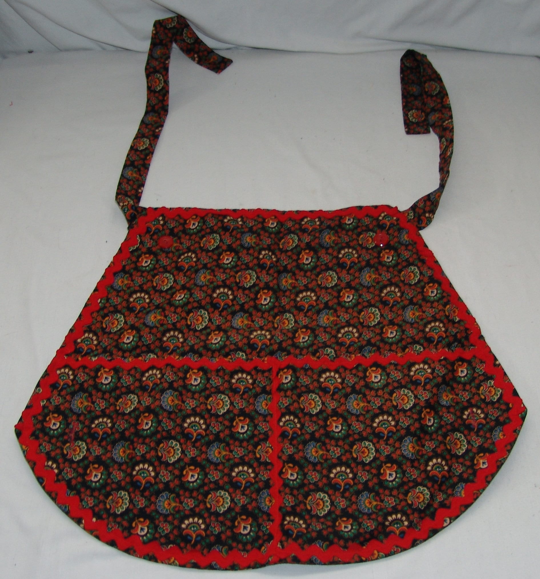 Vtg Schürze Ei Raffung Krawatte Um Taille Taschen Ric Rac 1960Er Jahre von myrustygold