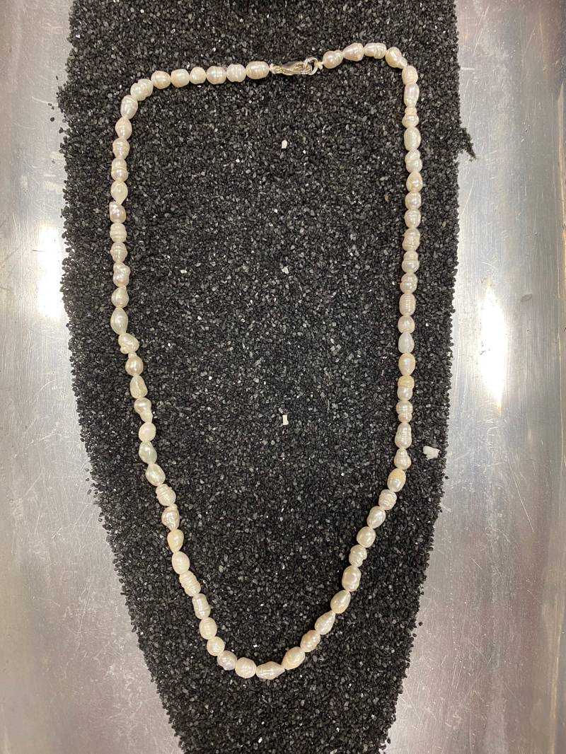 Damen Süßwasser Perlen Kette Halskette Handgemacht Süßwasserperlen Perlenkette Mit Verschluss von mysale24