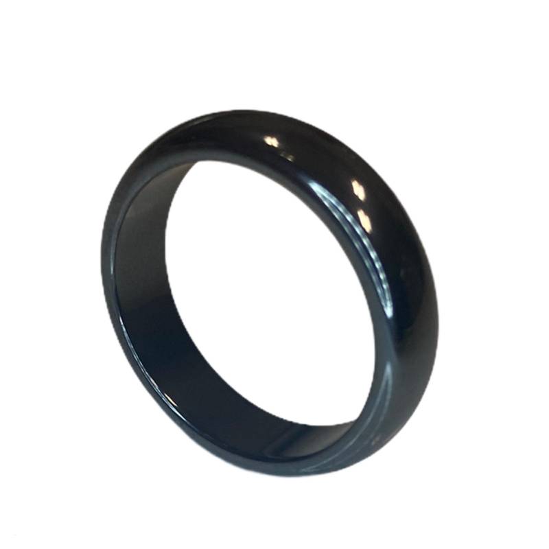 Damen Und Herren Ring Aus Hämatit Edelstein Steinring Schmal Rund Schlicht Dunkelgrau Hochwertige Qualität von mysale24