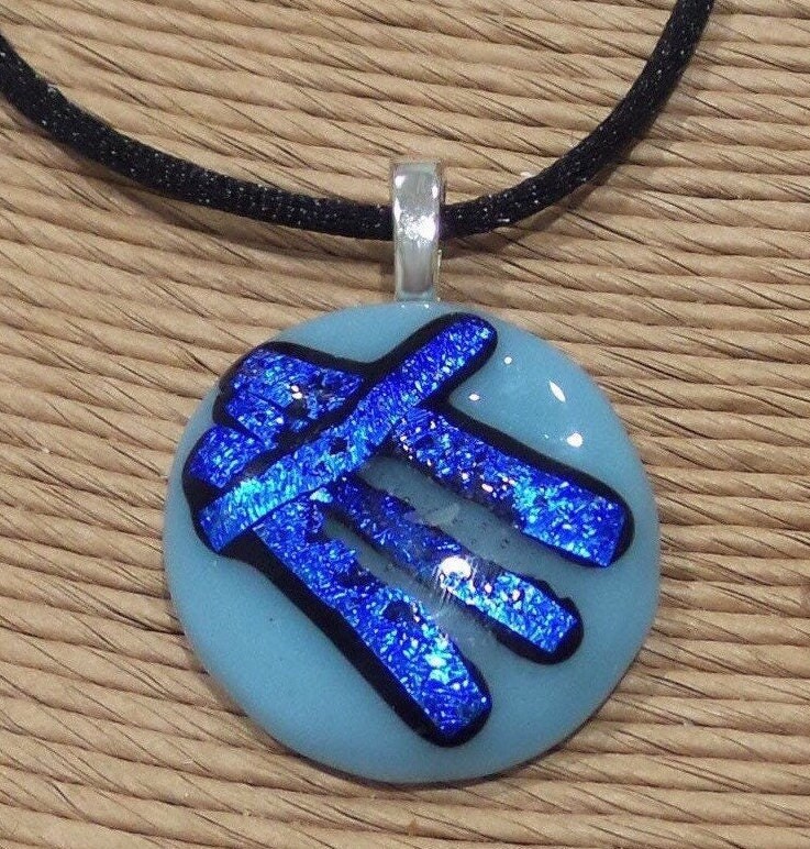 Himmelblau Und Königsblau Dichroic Glas Anhänger, Versandfertig, Geschmolzenes Schmuck, Geschenk Für Sie - Capital Luck-6 von mysassyglass