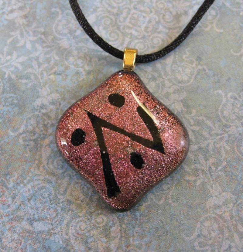 Kupfer Braun Dichroic Halskette, Rotbraune Anhänger, Handgemachter Glas Schmuck - Heat Lightning 3240 -3 von mysassyglass