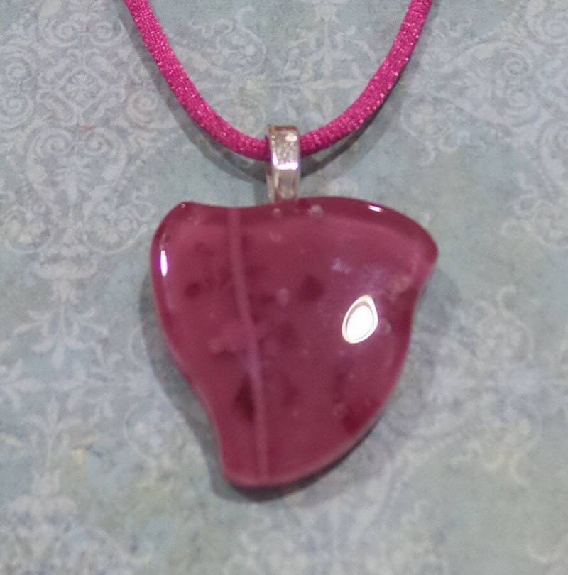 Rosa Verschmolzener Glas Anhänger, Cranberry Pink Halskette, Schneller Versand, Mädchen Handgemachter Schmuck - Precious Posey -20 von mysassyglass