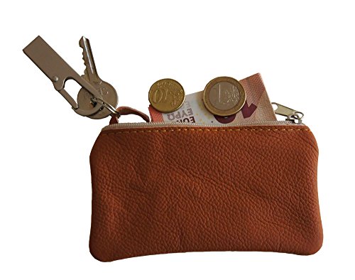 myshopx Schlüsseletui, Schlüsseltasche, Schlüsselmäppchen Echt Leder Farbe Hel Braun von myshopx