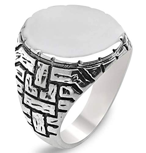 mysilverworld Massives 925er Sterlingsilber The Pit Cukur Yamac Herren-Ring, Stein: Sterling Silber Silber von mysilverworld