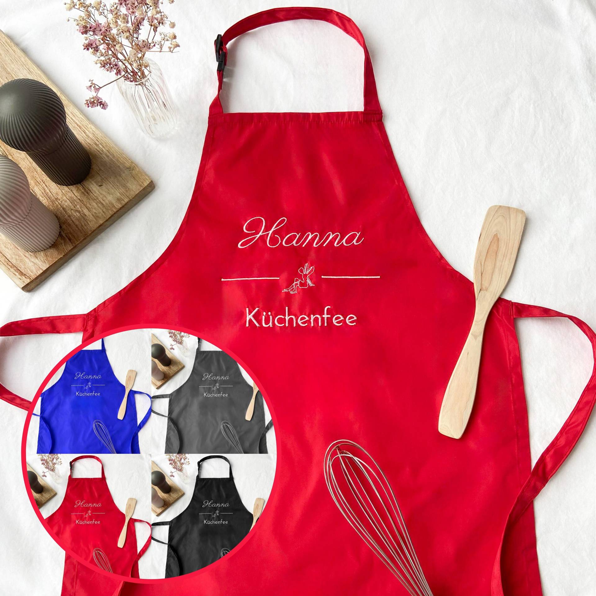 Kinderschürze Personalisiert Mit Motiv & Wunschtext Bestickt - Individuell Personalisierte Kochschürze Wasserfest Als Besonderes Geschenk von mystitcheryDE