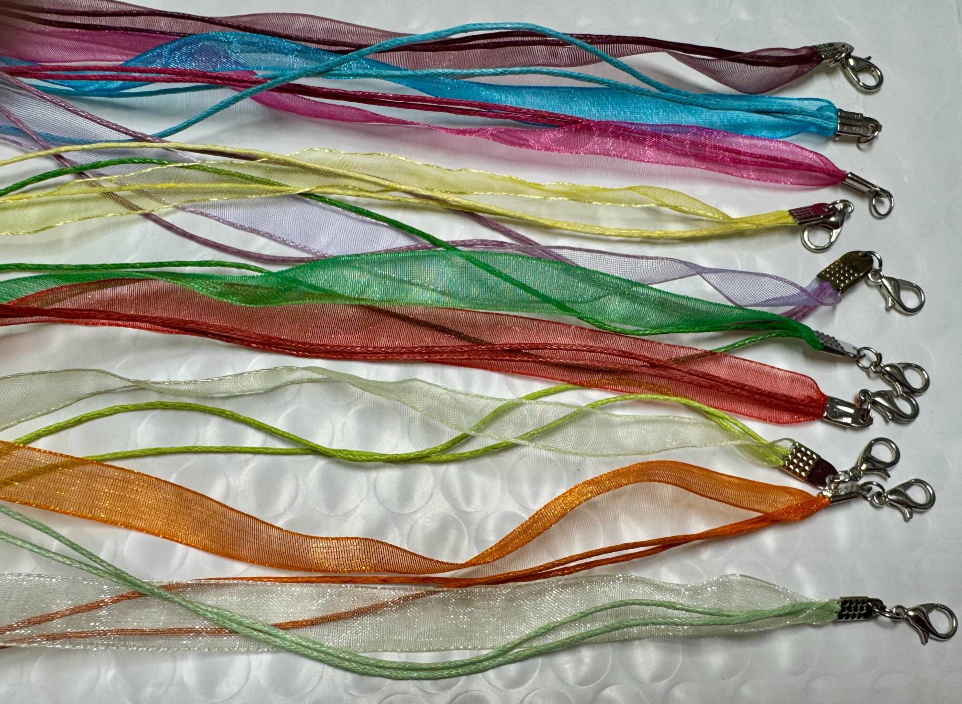 10 Stück Farben Gemischt Organzaband Gewachste Baumwollschnur Halskette von mytasu