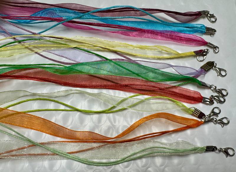 10 Stück Farben Gemischt Organzaband Gewachste Baumwollschnur Halskette von mytasu