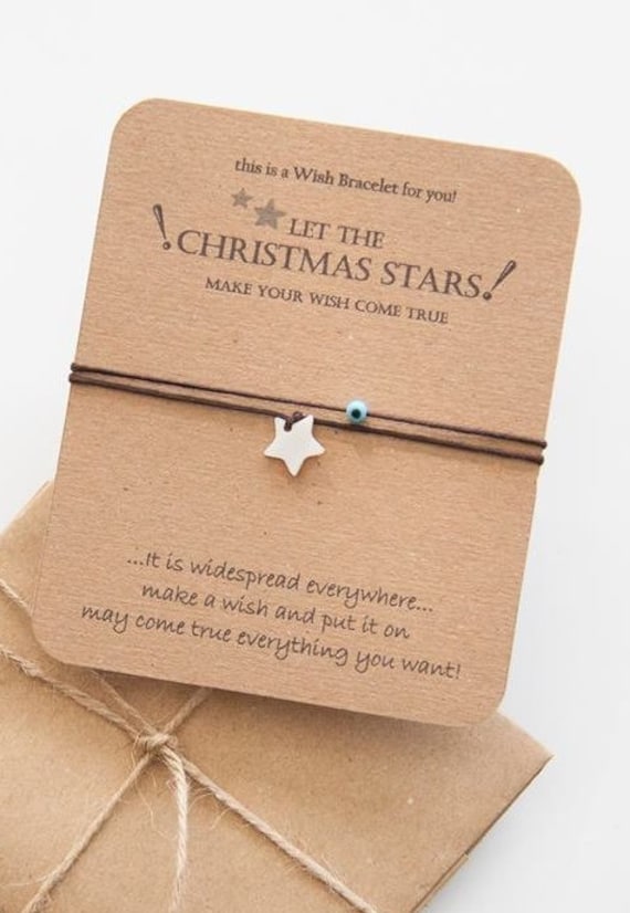 Weihnachten 2025 Wunscharmband, Wunscharmband Stern, Freunde, Weihnachtsgeschenk, Neujahrsgeschenk, Geschenk Unter 10 von mytreehandmade