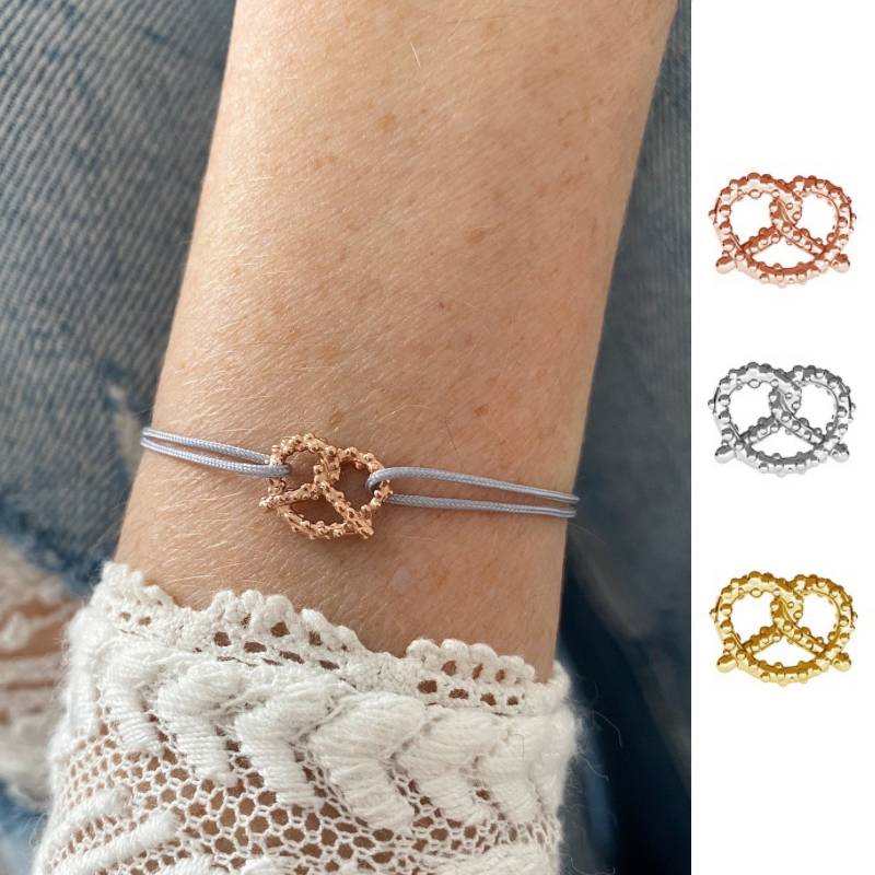 925 Sterling Silber Brezel Armband Rosé Vergoldet Trachtenschmuck Schmuck Dirndl Oktoberfest Freundschaftsband Armkette von myvenajwls