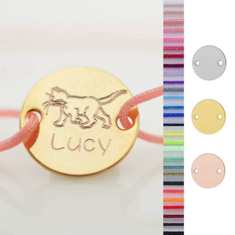 Armband Gravur Nylon Katze Tier Welpe Haustier Freundschaftsarmband Verstellbar Schiebkonten Geschenk Personalisiert Individualisiert von myvenajwls