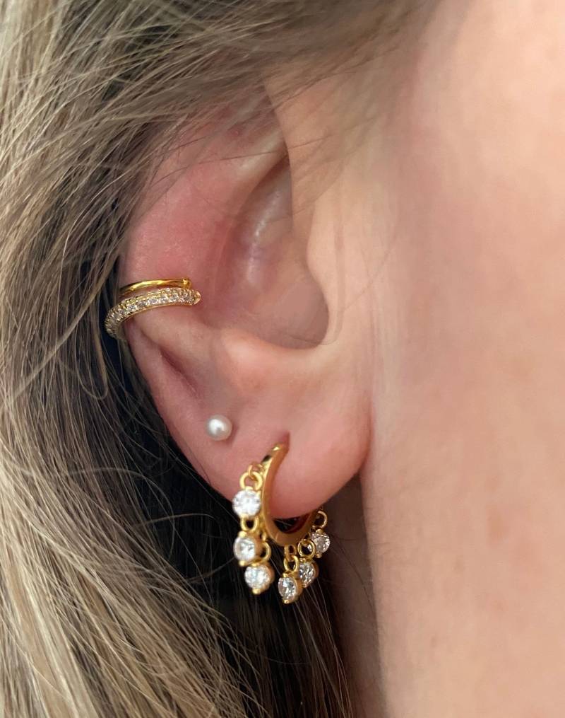 Creole 925 Sterling Silber Vergoldet Mimimalistisch Zart 10mm Boho Ethno Verspielt Kügelchen Ohrringe Layering Look von myvenajwls