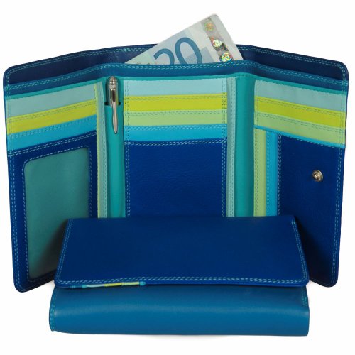 mywalit - Leder Damen Geldbörse - Medium Tri-fold w/Outer Zip Purse - 363-92 - Seascape von mywalit