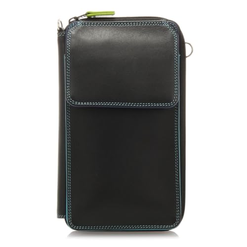 mywalit - Leder Damen Geldbörse - Zip Round Multi with Shoulder Strap - 1220-4 - Black pace von mywalit