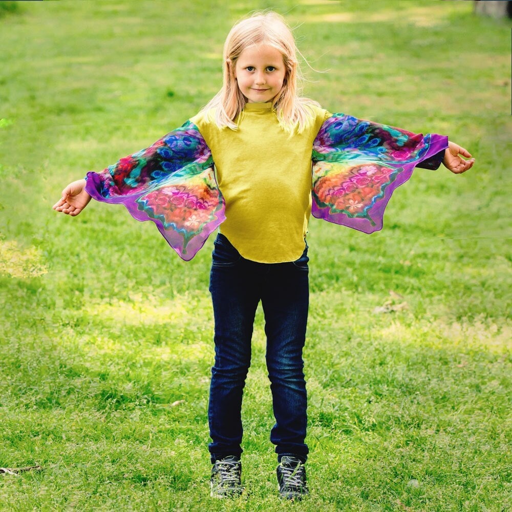 Dancing Butterfly Wings Shirt Für Kinder/Kinder, Anziehspielzeug Kostüm Schmetterlingsflügel Mädchen & Jungen, Qualität, Bio, Maschinenwaschbar von mywingslove