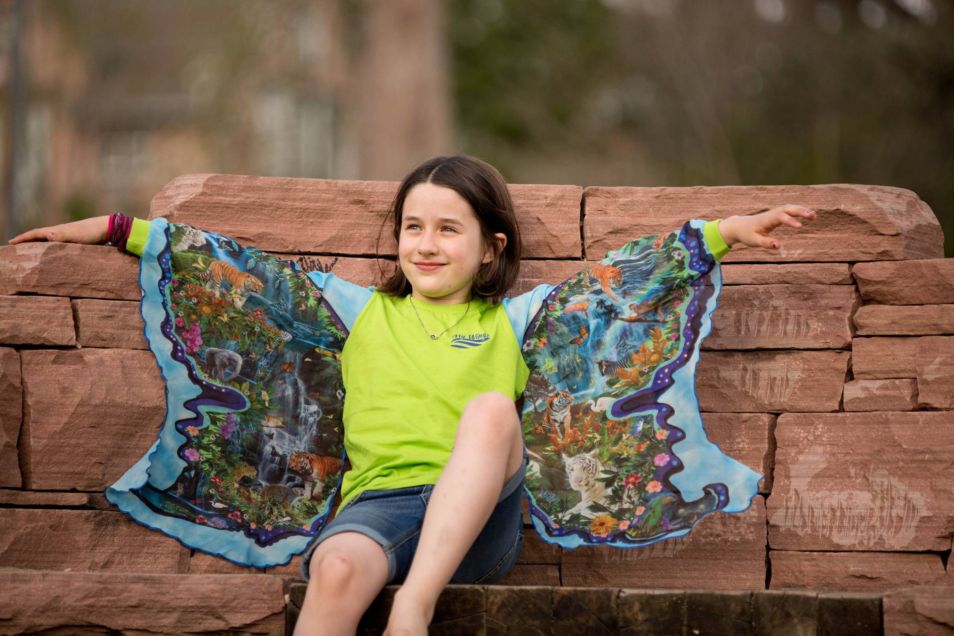 Jungle Schmetterling Flügel Shirt Für Kinder, Dress Up Spielzeug Kostüm Mädchen & Jungen, Qualität, Bio, Maschinenwaschbar von mywingslove