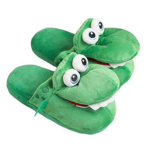 Krokodil Hausschuhe Mund Öffnen,Krokodil Schlappen,Krokodil Schuhe,Krokodil Pantoffeln,Plüsch Hausschuhe Krokodil Herren Und Damen,Winter Hausschuhe Cartoon-hausschuhe,Spaß Und Lustige Warme Hausschuh von mzvoo