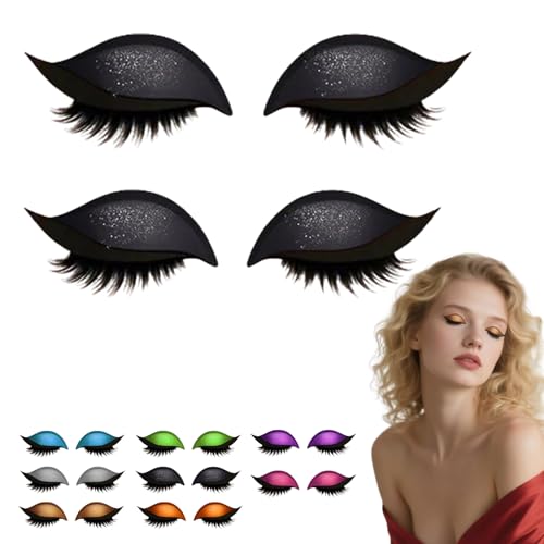 Lazy Eye Shadow Eyelash Patch,2-in-1 Wiederverwendbare Augen Make-up Aufkleber,Eyeshadow Eyelashes Makeup Stickers,lazy Eye Shadow Wimpernpflaster,Natural Curl, Waterproof, Long-Lasting-B-2pcs Lazy Eye Shadow Eyelash Patch,2-in-1 Wiederverwendbare Augen Make-up Aufkleber,Eyeshadow Eyelashes Makeup Stickers,lazy Eye Shadow Wimpernpflaster,Natural Curl, Waterproof, Long-Lasting-B-2pcs von mzvoo