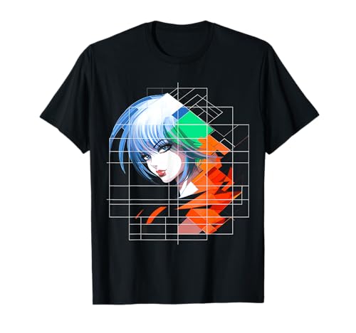 Anime Frauen Kunst Blaue Augen Grafik Bunt Anime T-Shirt von @n!mY