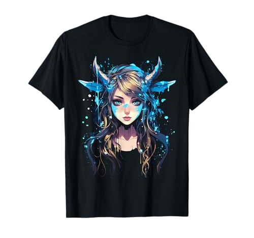 Anime-Mädchen-Grafik Bunter Frauen-Anime T-Shirt von @n!mY