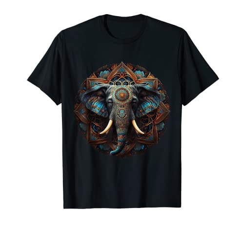 Elefant Kunst Mandala Tier Druck Motiv Elefant T-Shirt von @n!mal