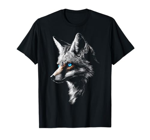 Fuchs Gesicht Druck Tierliebhaber Motiv Blaue Augen Kunst Fuchs T-Shirt Fuchs Gesicht Druck Tierliebhaber Motiv Blaue Augen Kunst Fuchs T-Shirt von @n!mal