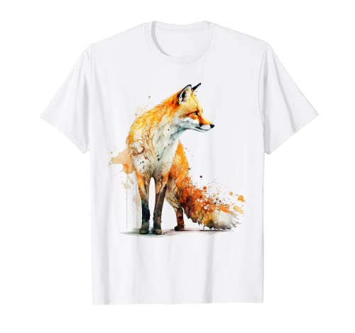 Fuchs Kunst Tierliebhaber Motiv Tier Druck Fuchs T-Shirt von @n!mal