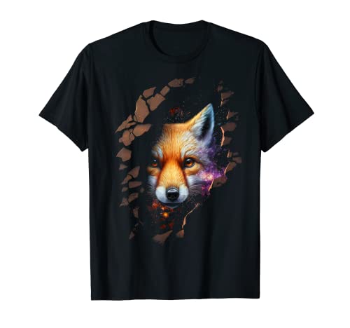 Fuchs Wand Tier Druck Kunst Tierliebhaber Fuchs T-Shirt von @n!mal