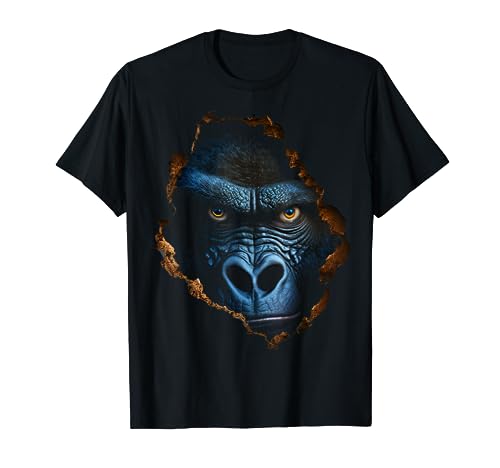 Gorilla Gesicht Wand Tier Druck Kunst Tierliebhaber Gorilla T-Shirt von @n!mal