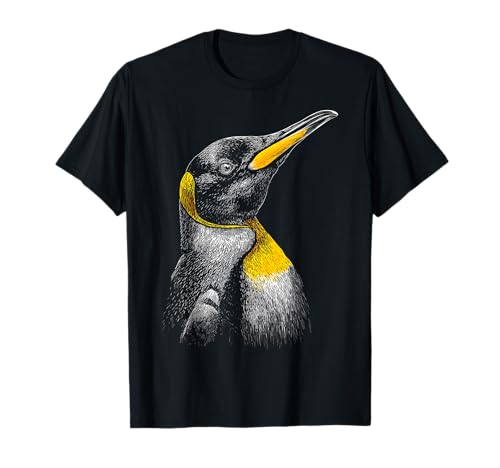 Königspinguin Zeichnung Motiv Tier Druck Kunst T-Shirt von @n!mal