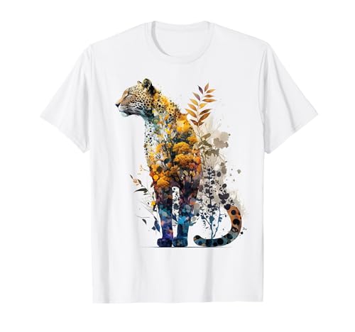 Leopard Kunst Tiere Druck Motiv Kunstwerk T-Shirt von @n!mal