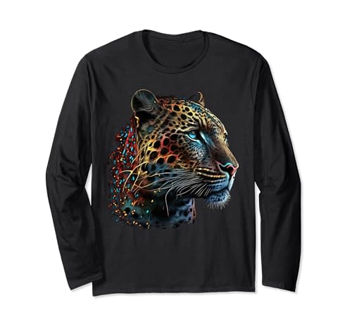 Leopard Kunst Tiere Druck Motiv Leopard Langarmshirt von @n!mal