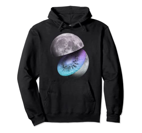 Mond Kunst Kiwi Druck Bunt Mann Frau Kunstwerk Mond Pullover Hoodie von @n!mal
