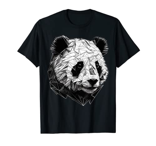 Panda Polygon Kunst Geometrisch Tier Druck Panda T-Shirt von @n!mal