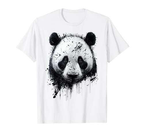 Panda Zeichnung Tier Druck Kunst Tierliebhaber Panda T-Shirt von @n!mal