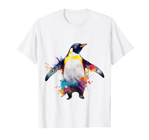 Pinguin Bunt Tier Druck Kunst Tierliebhaber Pinguin T-Shirt von @n!mal