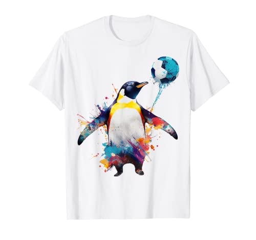 Pinguin Bunt Tier Druck Kunst Tierliebhaber Pinguin T-Shirt von @n!mal