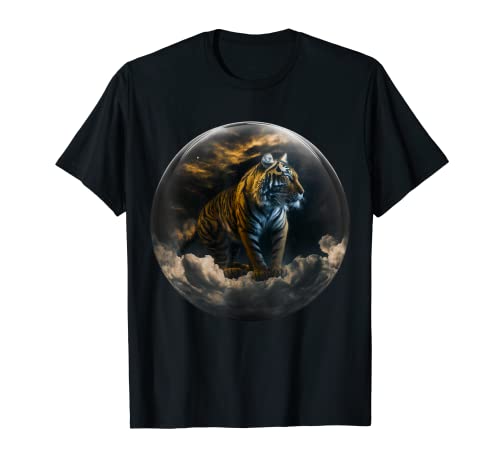 Tiger Kugel Tier Druck Kunst Tierliebhaber Tiger T-Shirt von @n!mal