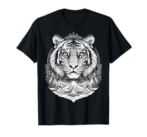 Tiger Natur Druck Motiv Tierliebhaber Portrait Kunst Tiger T-Shirt Tiger Natur Druck Motiv Tierliebhaber Portrait Kunst Tiger T-Shirt von @n!mal