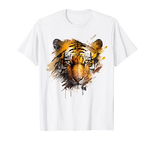 Tiger Tier Druck Kunst Tierliebhaber Tiger T-Shirt von @n!mal