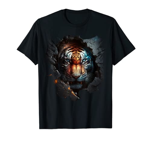 Tiger Tiere Kunst Tiermotiv Zoo Druck Tiger T-Shirt von @n!mal