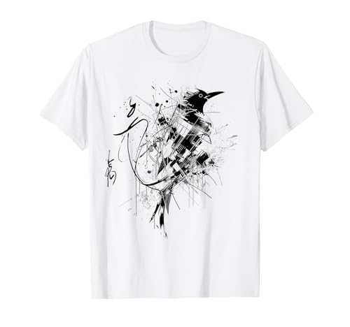 Vogel Tier Zeichnung Zoo Druck Kunst Abstrakt Vog T-Shirt von @n!mal