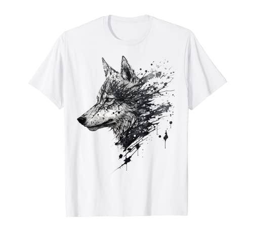 Wolf Zeichnung Kunstwerk Tier Druck Kunst Tierliebhaber Wolf T-Shirt von @n!mal