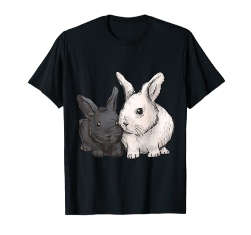 @n!mal Kaninchen Tiermotiv Tier Druck Hase T-Shirt Schwarz Unisex Erwachsene Kind S Classic Fit Kurzarm Pull-On Rundhals Tiermotiv T-Shirt von @n!mal