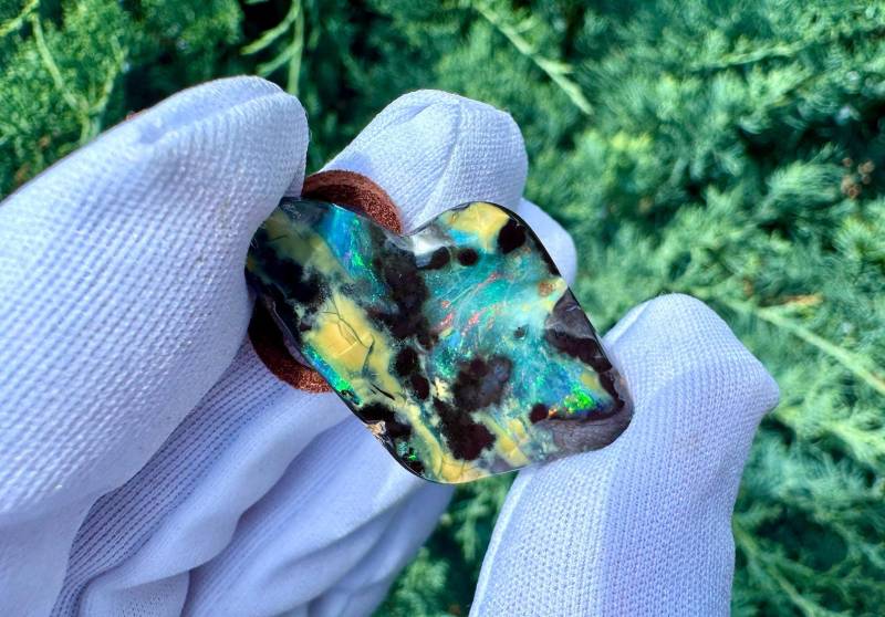 31Ct Blauer Lightning Ridge Opal, 14 Karat Unikat Gold Anhänger Mit Wunderschönen Opal von nAturaIArT